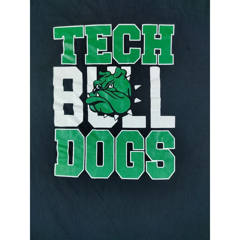 Port & Company Shirt Mens Medium Black Trimble Tech Bulldogs Graphic Tee School